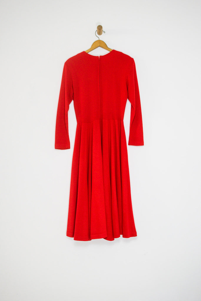 80's RED DRESS / MEDIUM