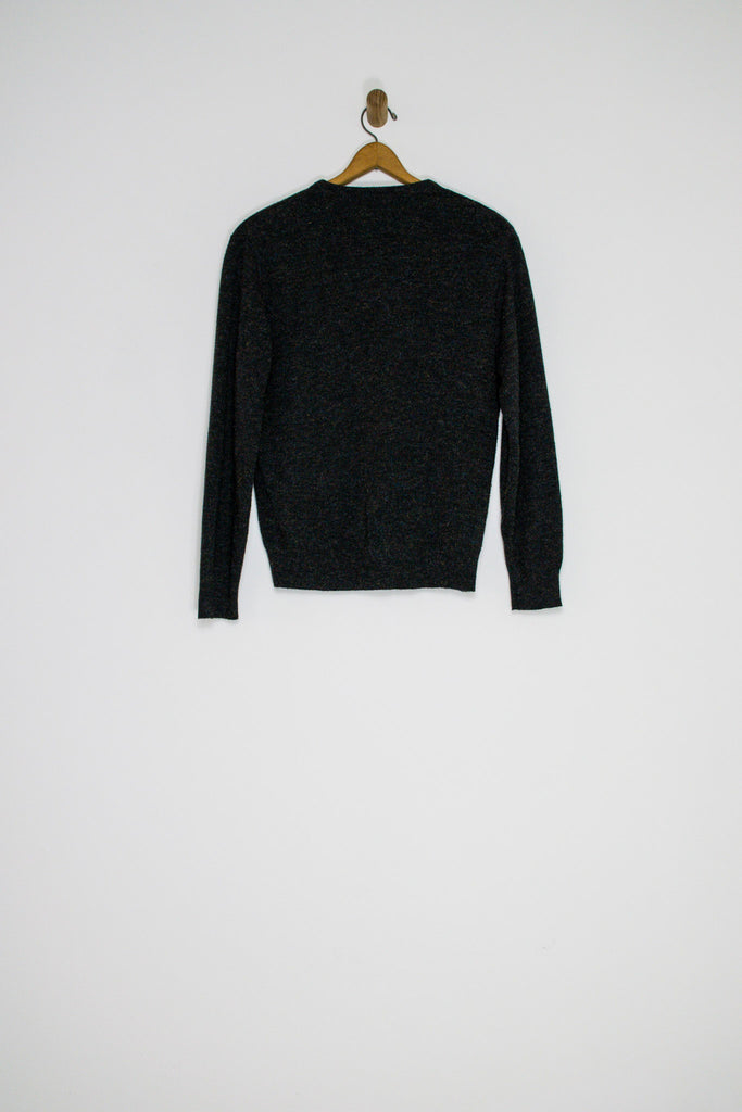 70’s CHARCOAL KNIT PULLOVER / MEDIUM