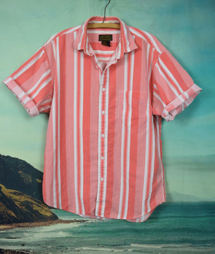 Vintage 70's striped button up shirt sz L