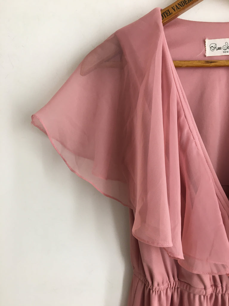 70’s PINK MINI WITH SHEER CAPELET / SMALL