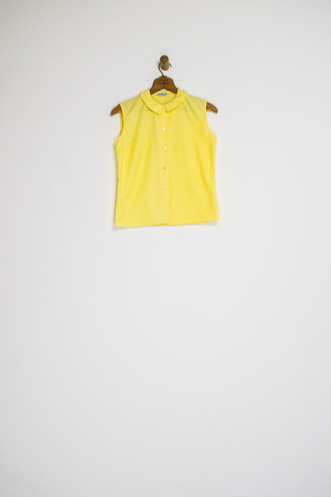 50’s CANARY YELLOW BLOUSE WITH COLLAR / EXTRA SMALL