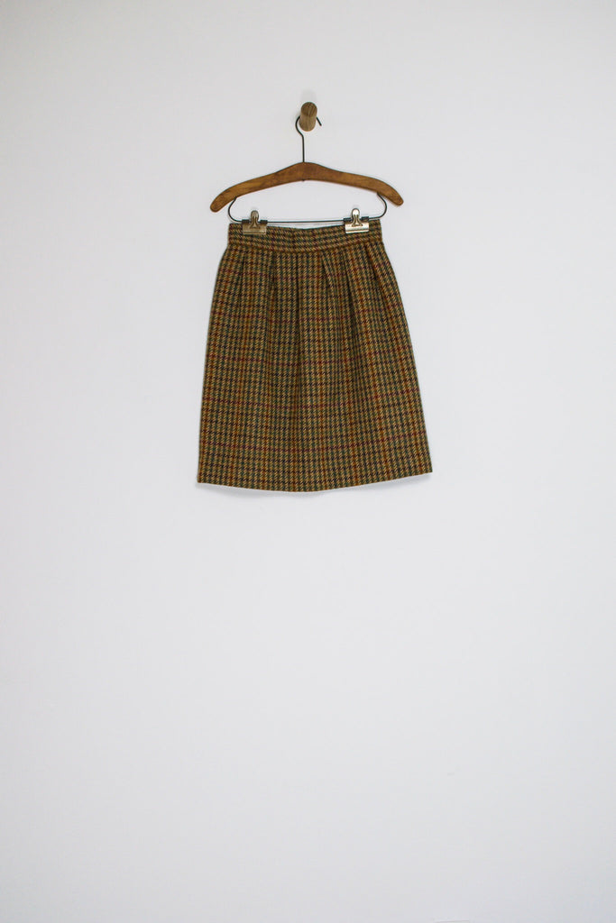 60’s WOOL HOUNDSTOOTH SKIRT / 26