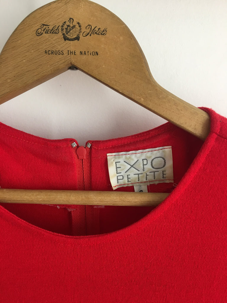 80's RED DRESS / MEDIUM